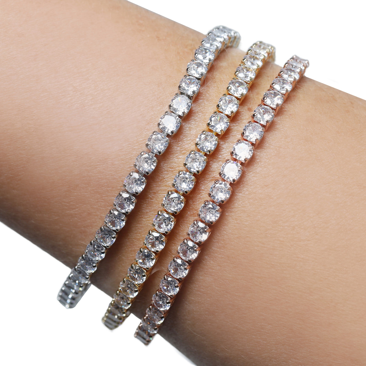 Stella LunaAurora Plated Tennis Bracelet with Zirconia Studs