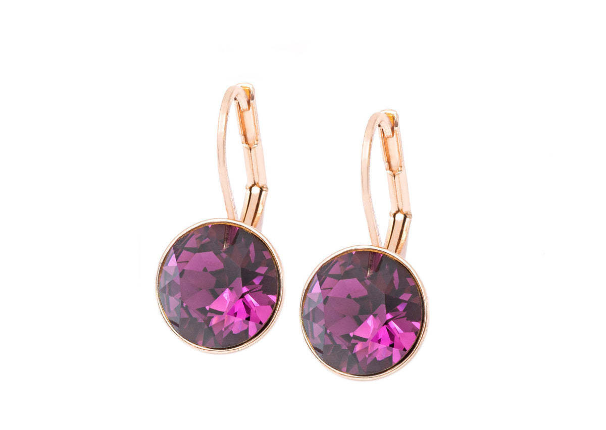 Miki Hoop Earring-Amethyst Rosegold