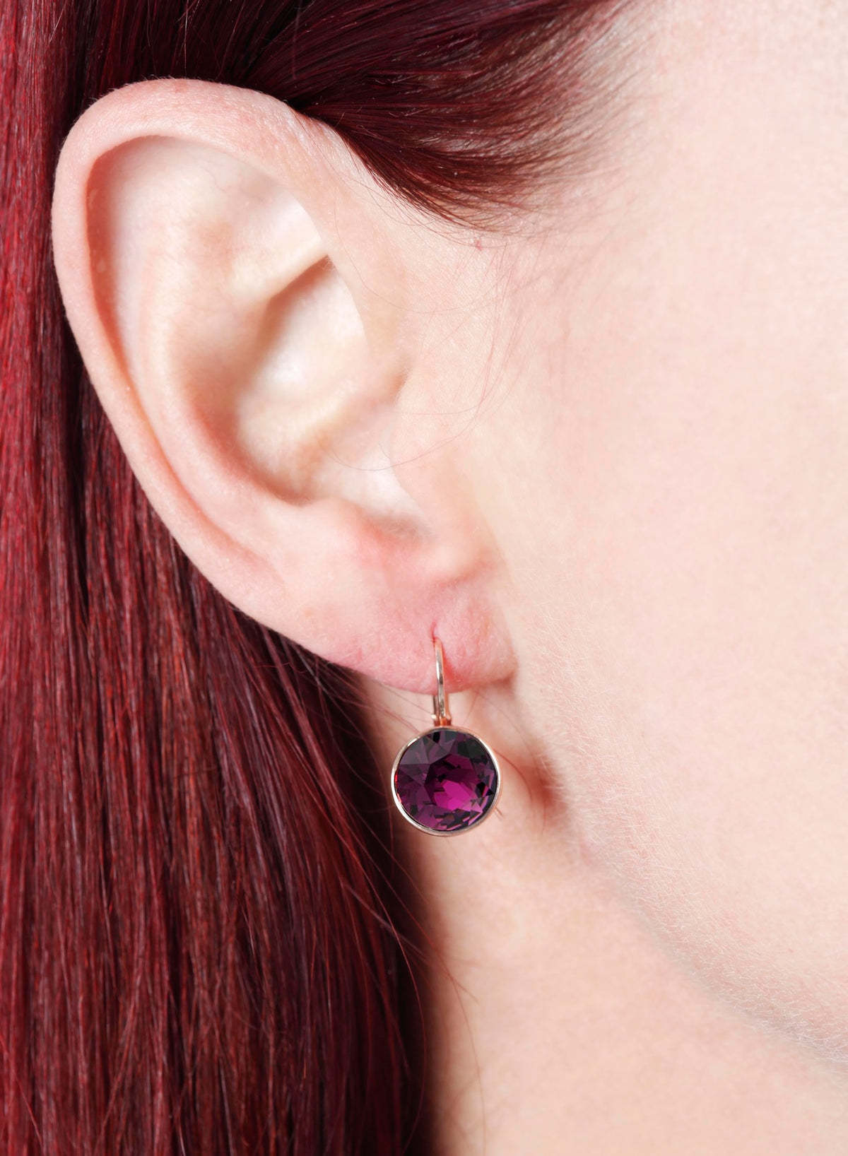 Miki Hoop Earring-Amethyst Rosegold