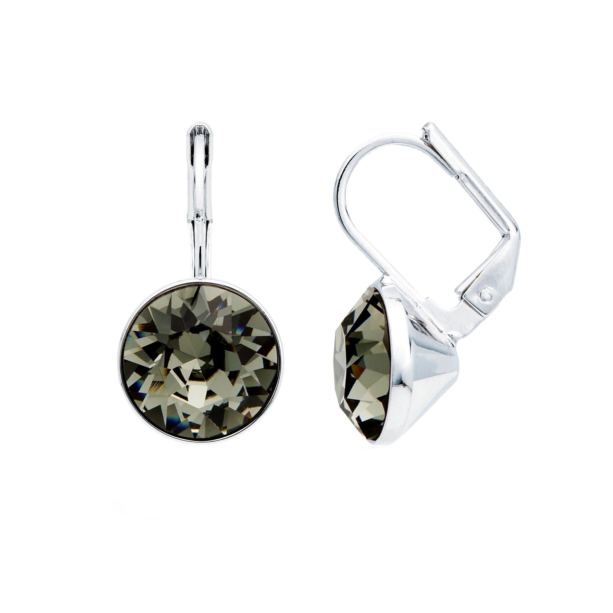 Miki Hoop Earring-Black Diamond