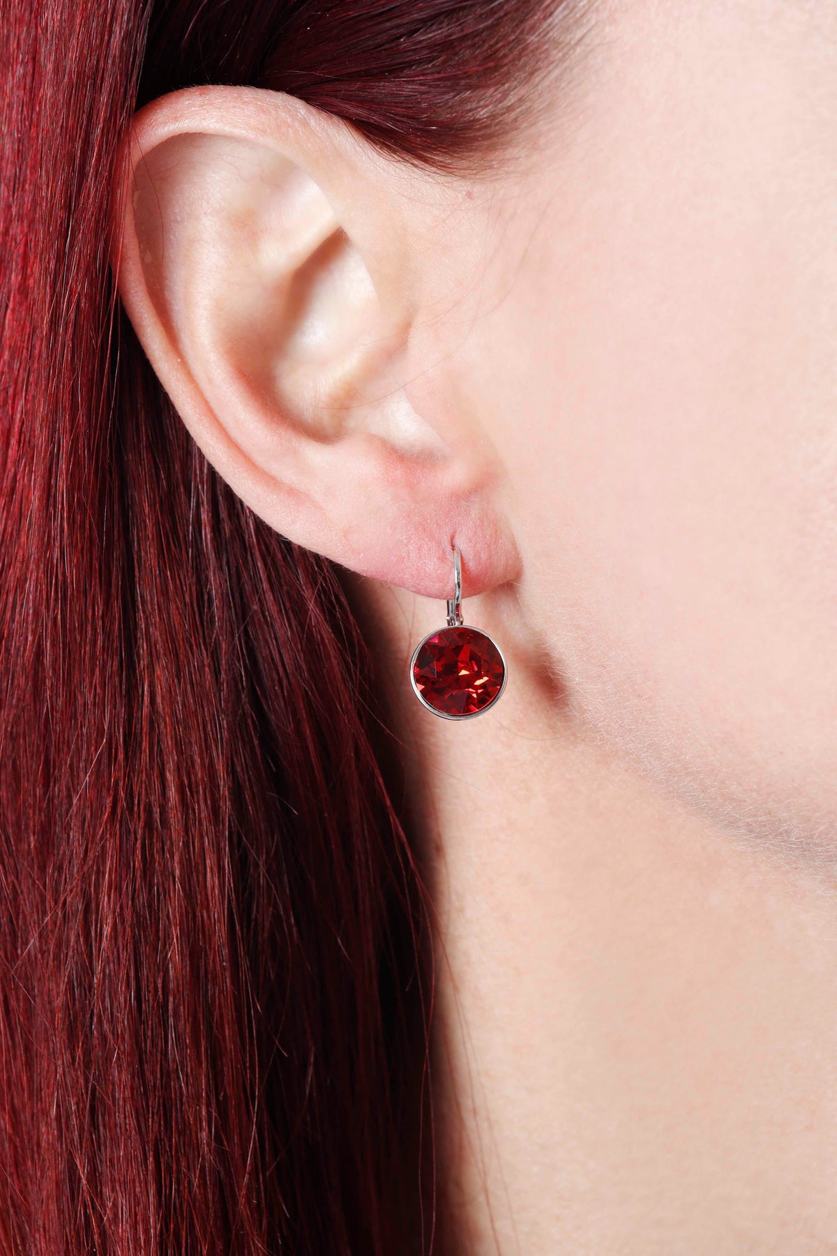 Miki Hoop Earring-Ruby