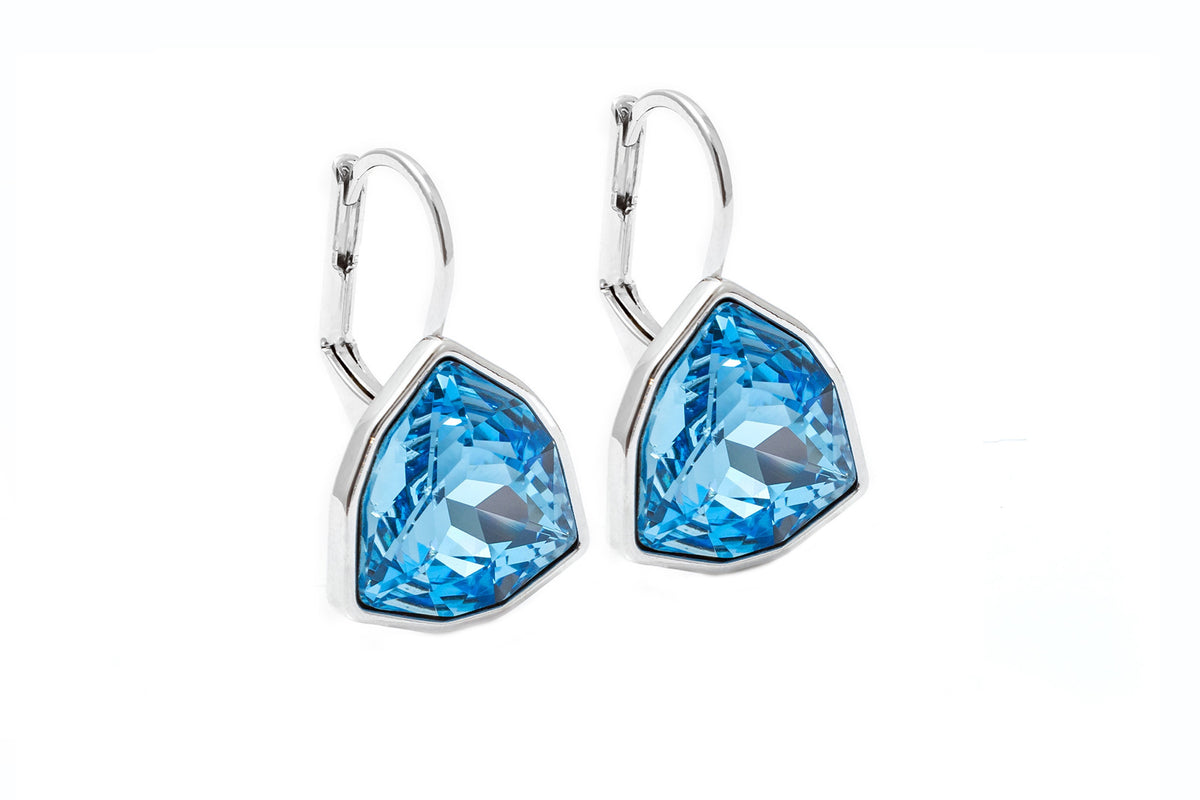 Trillion Hoop Earring-Aquamarine